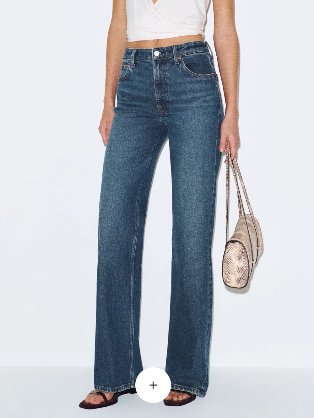 NWT REFORMATION Hunter Stretch Mid Rise Wide Leg Short Jeans, Spree, size 25S